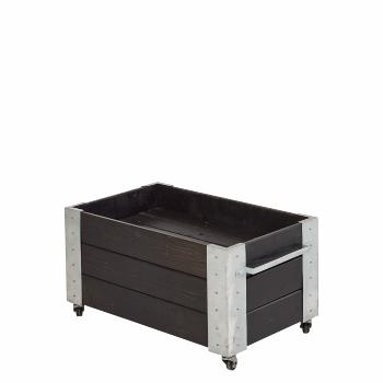 Cubic blomsterkasse m/hjul - 87×50×45 cm - svart